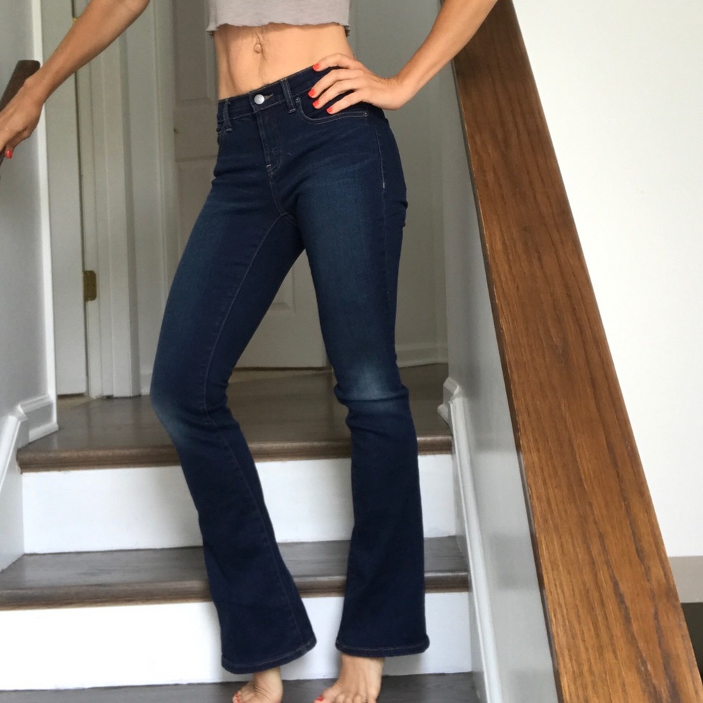 Stretch flare mid rise jeans SUPER flattering